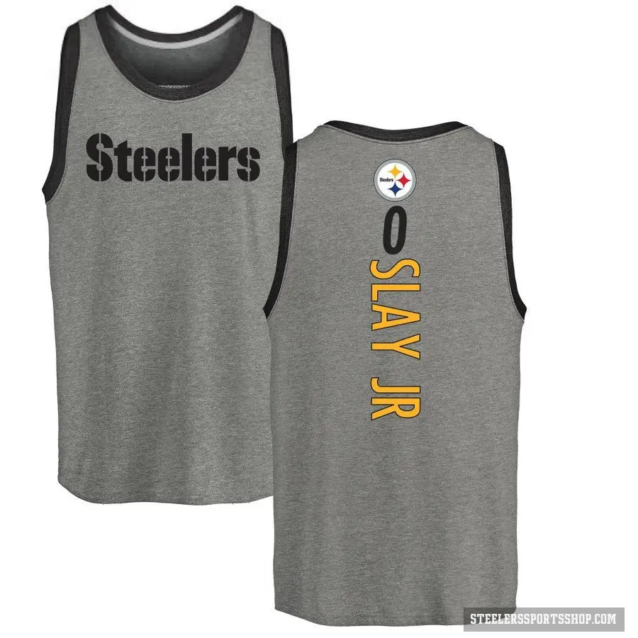 Men's ＃0 Darius Slay Jr. Pittsburgh Steelers Ash Backer Tank Top