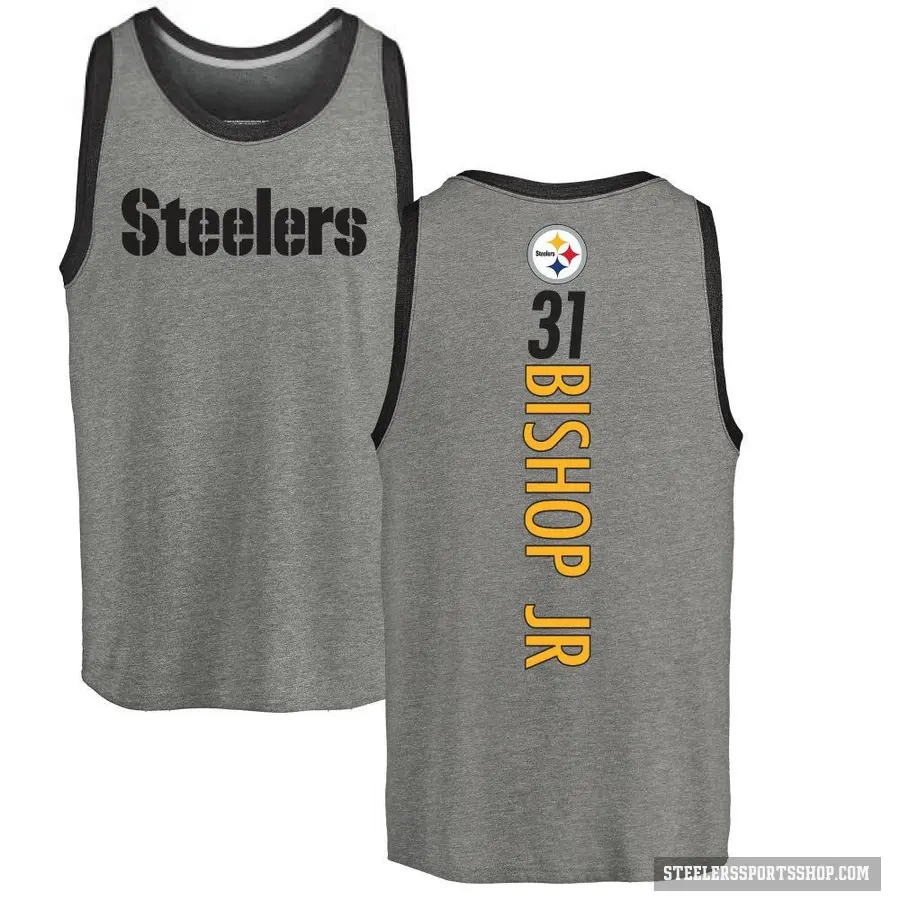 Men's ＃31 Beanie Bishop Jr. Pittsburgh Steelers Ash Backer Tank Top