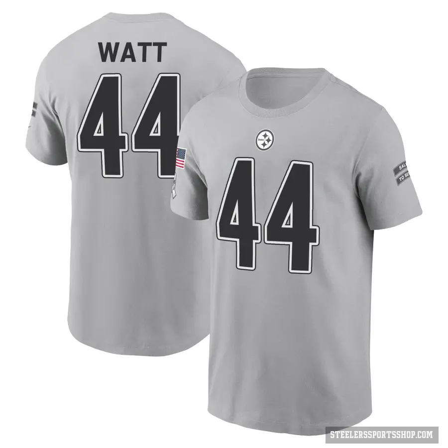 Men's ＃44 Derek Watt Pittsburgh Steelers Gray 2024 Salute to Service T-Shirt