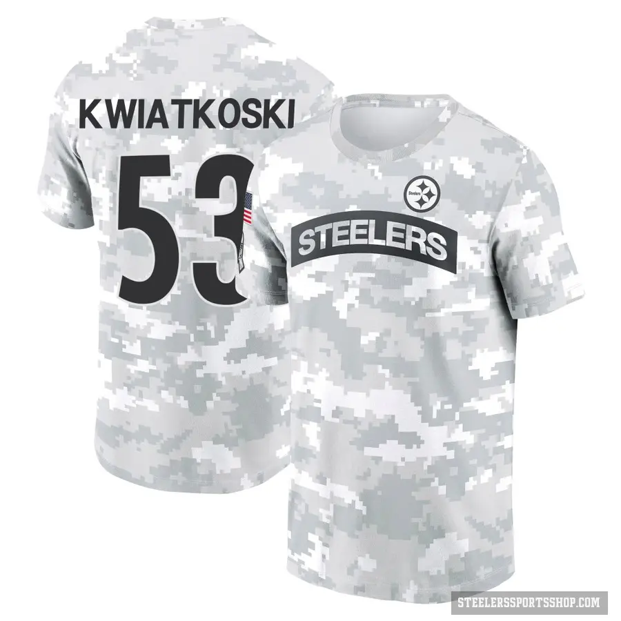 Men's ＃53 Nick Kwiatkoski Pittsburgh Steelers Camo Arctic 2024 Salute to Service Performance T-Shirt