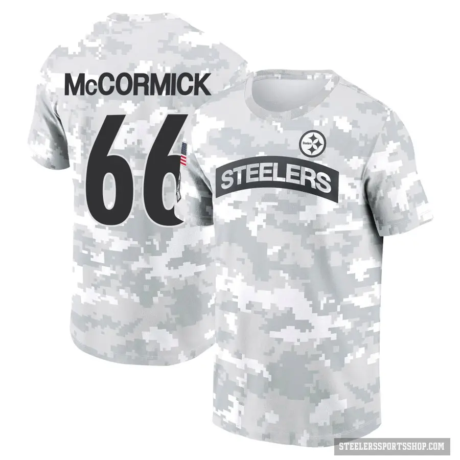 Men's ＃66 Mason McCormick Pittsburgh Steelers Camo Arctic 2024 Salute to Service Performance T-Shirt