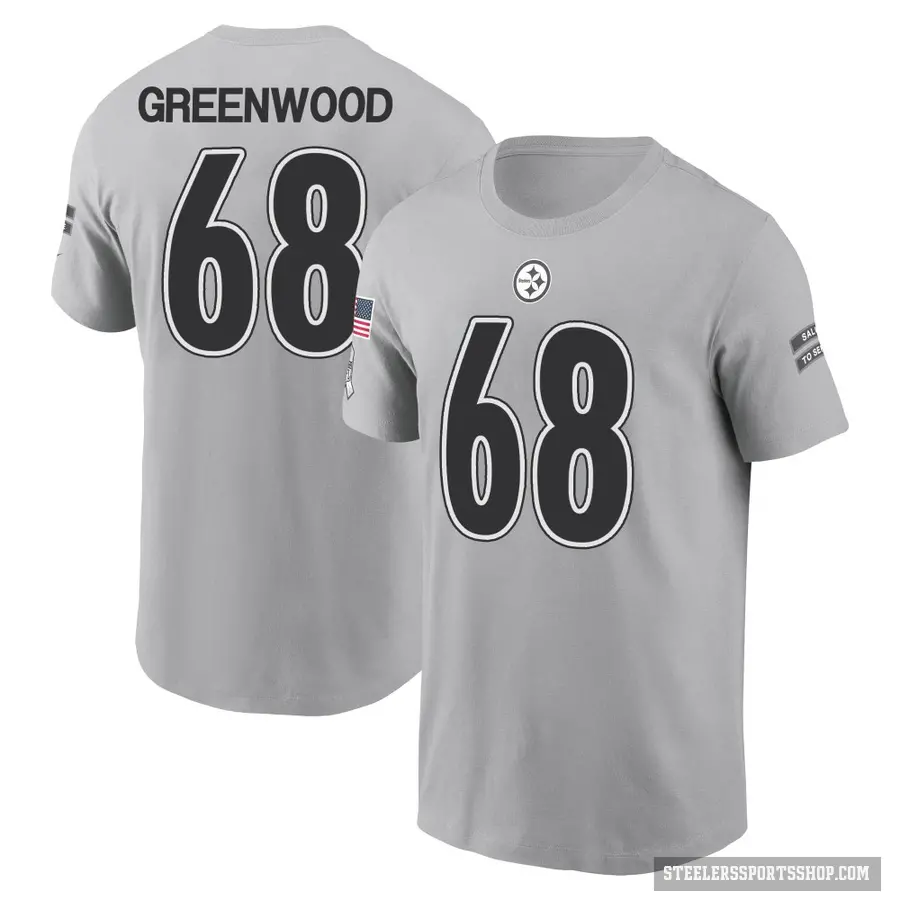 Men's ＃68 L.C. Greenwood Pittsburgh Steelers Green Gray 2024 Salute to Service T-Shirt