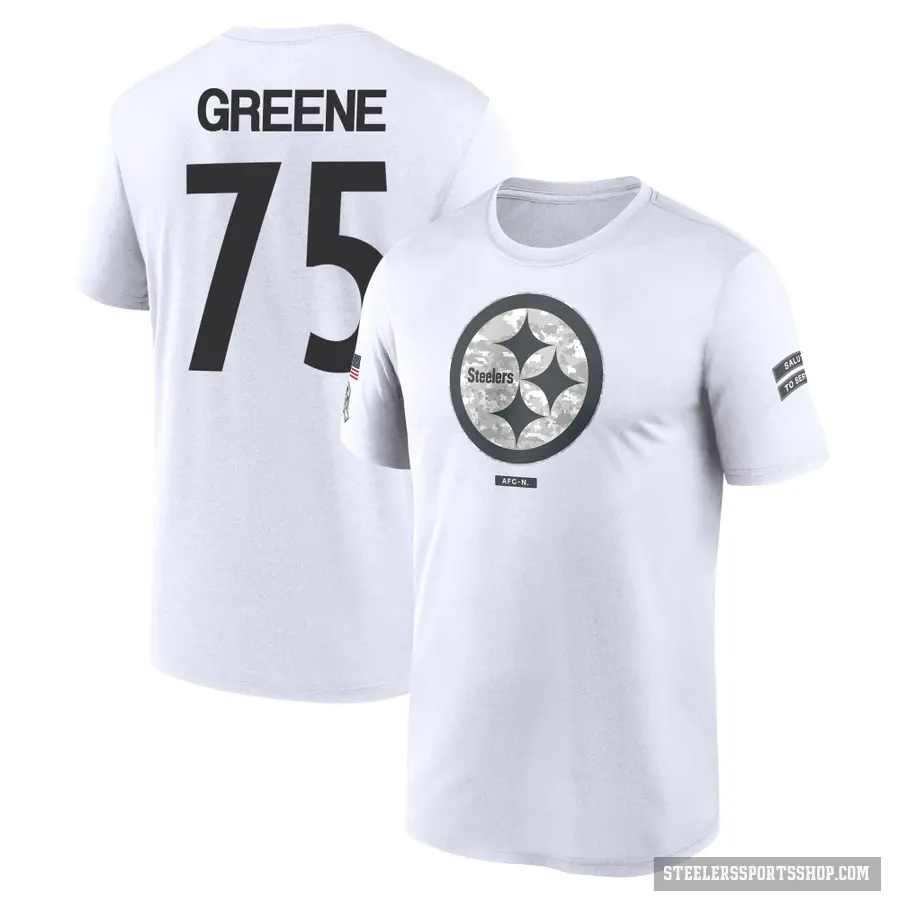 Men's ＃75 Joe Greene Pittsburgh Steelers White 2024 Salute to Service Performance T-Shirt