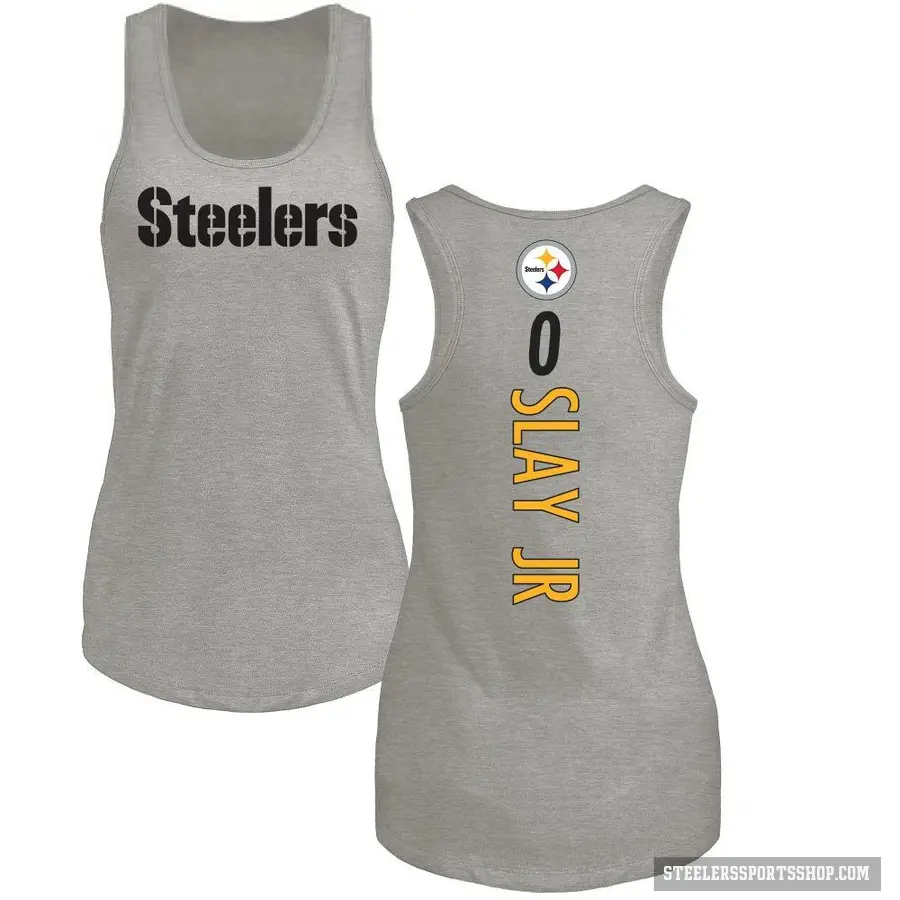 Women's ＃0 Darius Slay Jr. Pittsburgh Steelers Ash Backer Tank Top