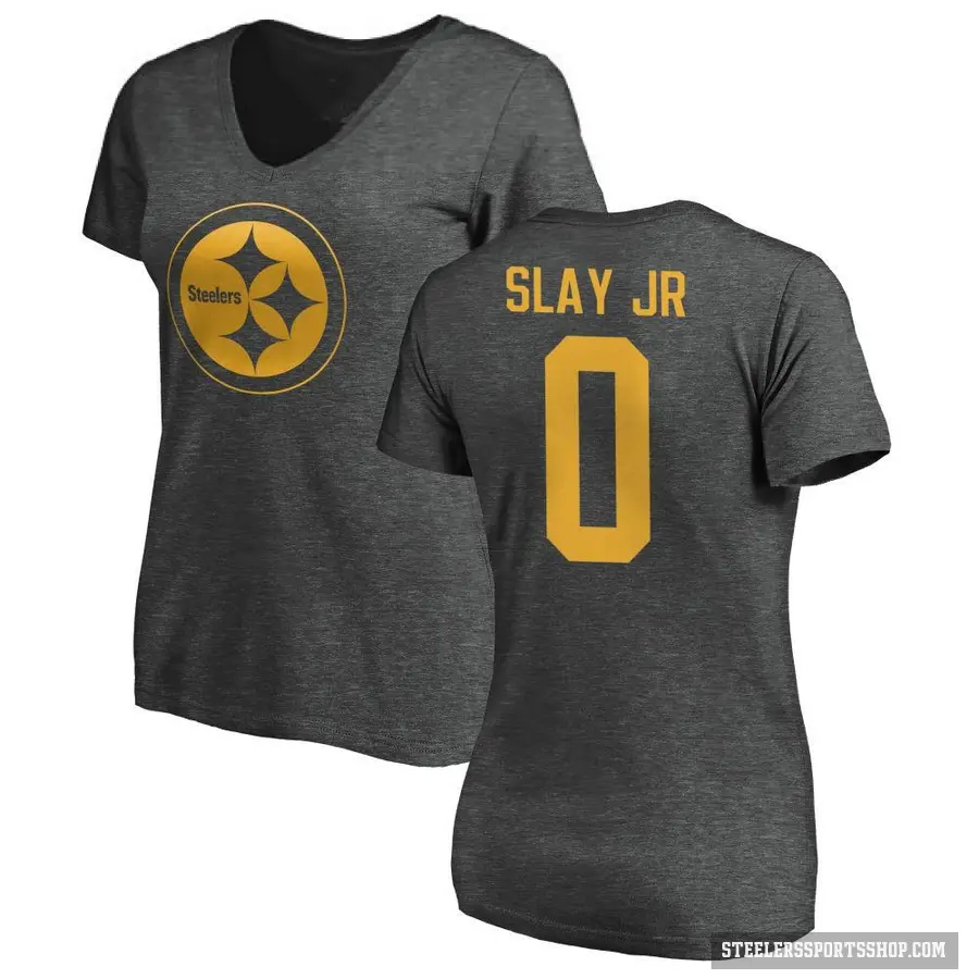 Women's ＃0 Darius Slay Jr. Pittsburgh Steelers Ash One Color T-Shirt