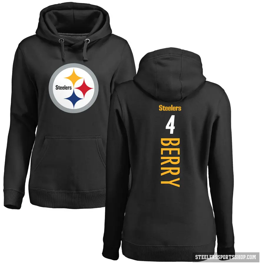 Women's ＃4 Jordan Berry Pittsburgh Steelers Black Pro Line Backer Pullover Hoodie
