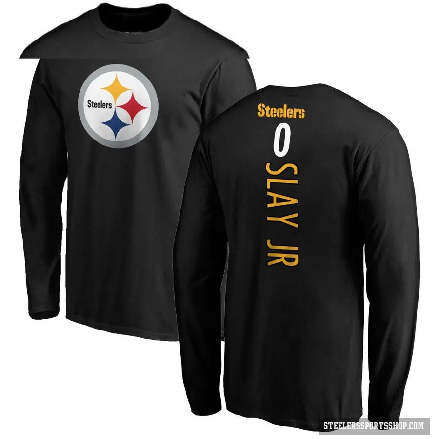 Youth ＃0 Darius Slay Jr. Pittsburgh Steelers Black Backer Long Sleeve T-Shirt