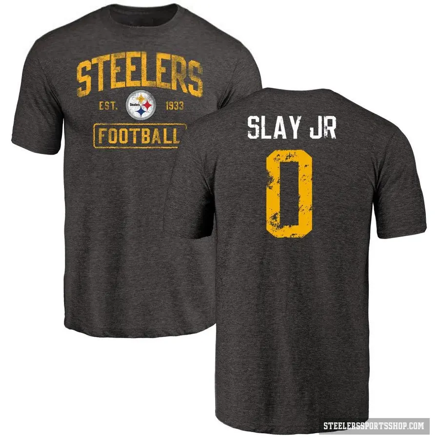 Youth ＃0 Darius Slay Jr. Pittsburgh Steelers Black Distressed T-Shirt