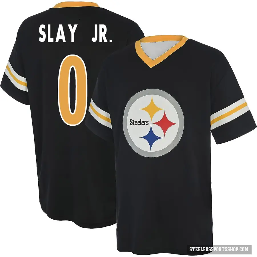 Youth ＃0 Darius Slay Jr. Pittsburgh Steelers Black Game Day V-Neck T-Shirt