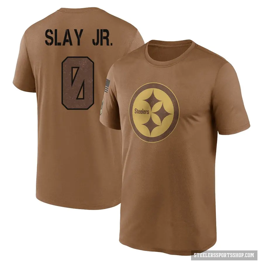 Youth ＃0 Darius Slay Jr. Pittsburgh Steelers Brown 2023 Salute To Service Performance T-Shirt