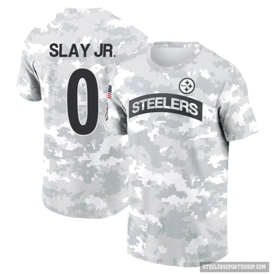 Youth ＃0 Darius Slay Jr. Pittsburgh Steelers Camo Arctic 2024 Salute to Service Performance T-Shirt