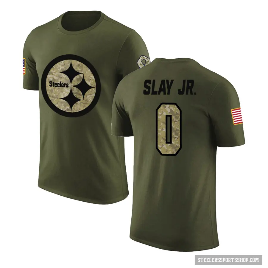 Youth ＃0 Darius Slay Jr. Pittsburgh Steelers Olive Salute to Service T-Shirt