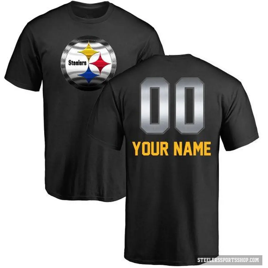 Youth ＃00 Custom Pittsburgh Steelers Black Midnight Mascot T-Shirt