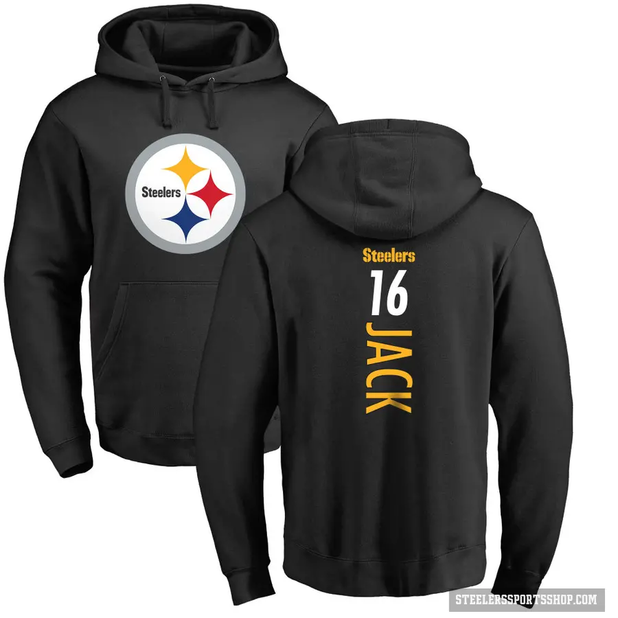 Youth ＃16 Myles Jack Pittsburgh Steelers Black Pro Line Backer Pullover Hoodie