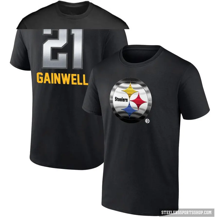 Youth ＃21 Kenneth Gainwell Pittsburgh Steelers Black Midnight Mascot T-Shirt