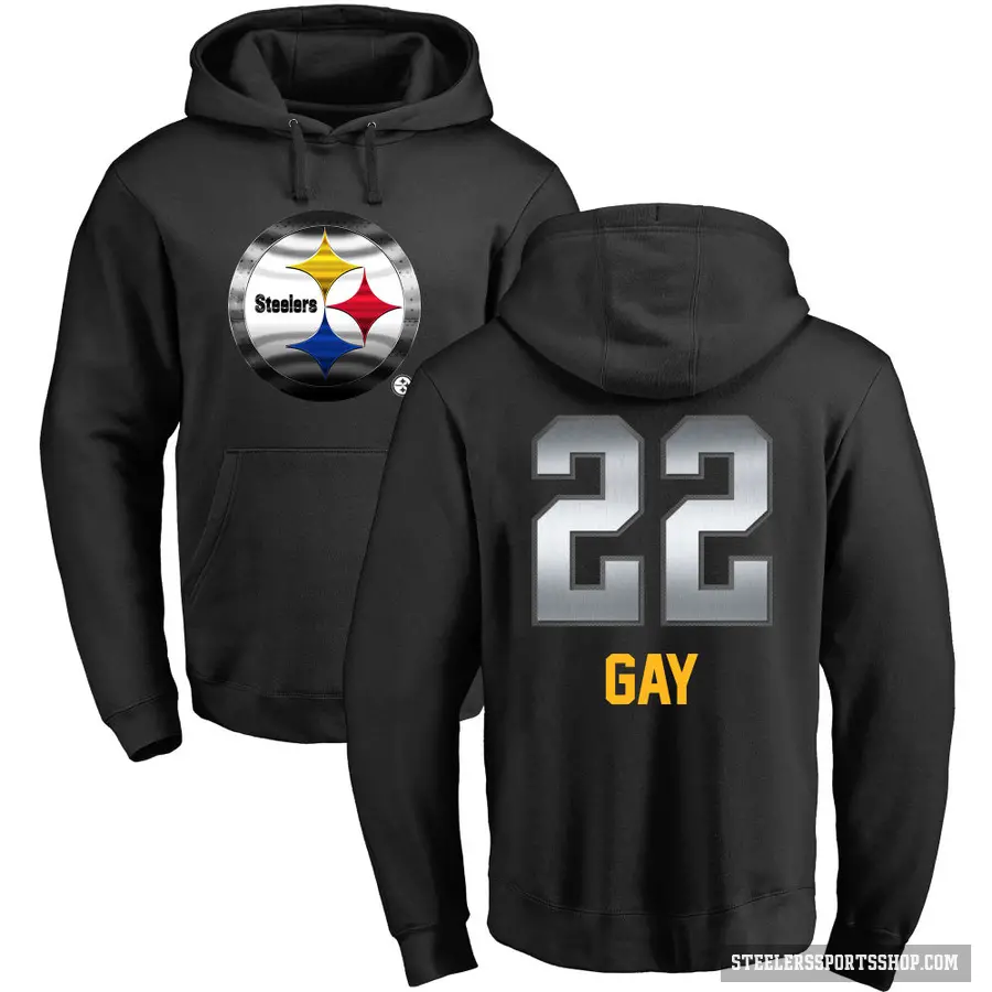 Youth ＃22 William Gay Pittsburgh Steelers Black Midnight Mascot Pullover Hoodie