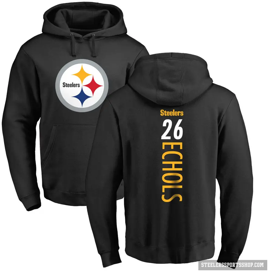 Youth ＃26 Brandin Echols Pittsburgh Steelers Black Pro Line Backer Pullover Hoodie