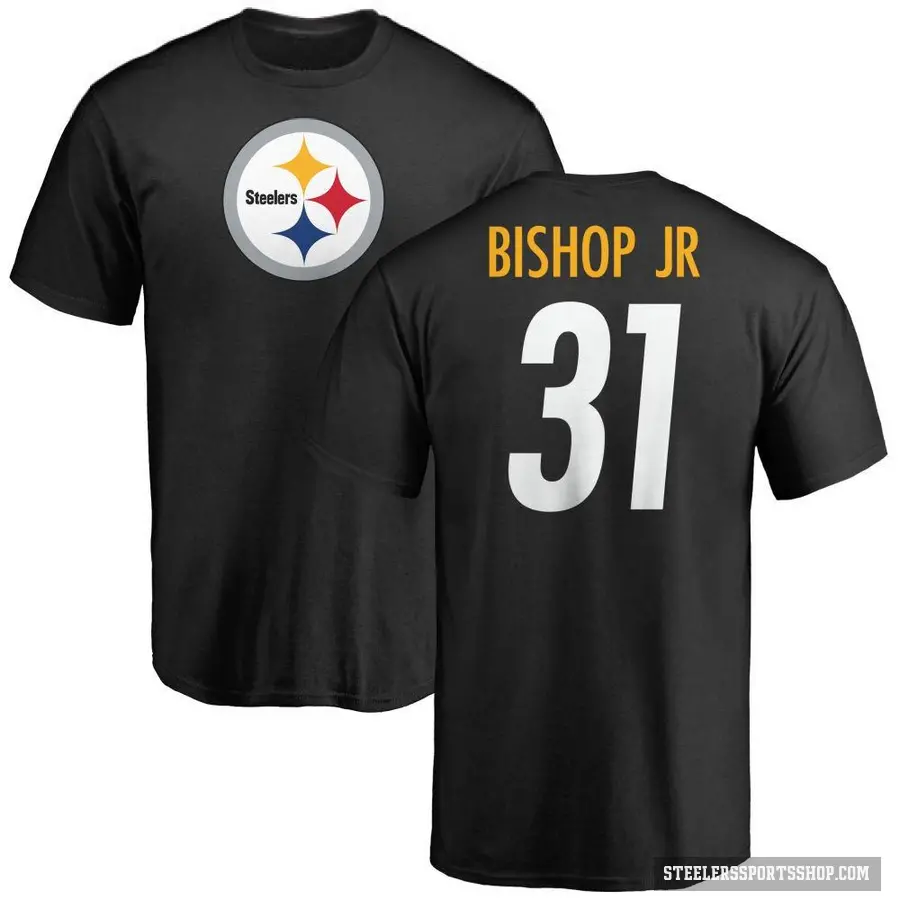 Youth ＃31 Beanie Bishop Jr. Pittsburgh Steelers Black Logo T-Shirt