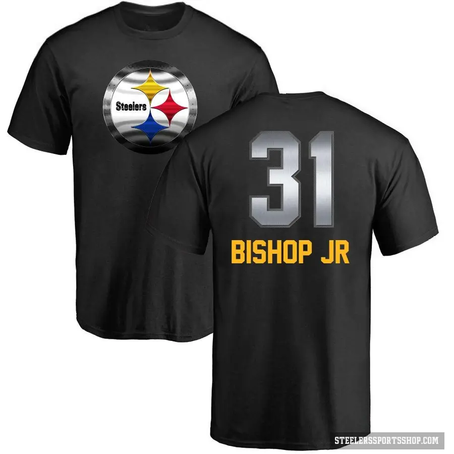 Youth ＃31 Beanie Bishop Jr. Pittsburgh Steelers Black Midnight Mascot T-Shirt