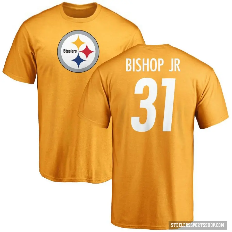 Youth ＃31 Beanie Bishop Jr. Pittsburgh Steelers Gold Logo T-Shirt