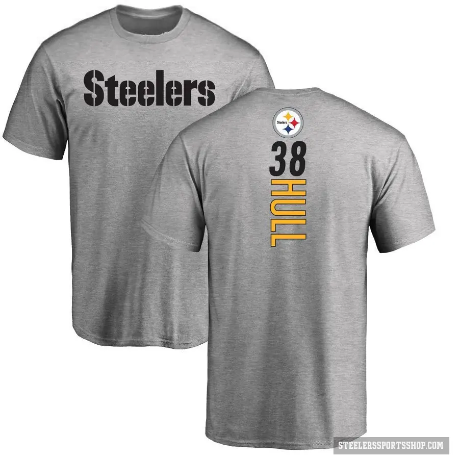 Youth ＃38 Evan Hull Pittsburgh Steelers Ash Backer T-Shirt