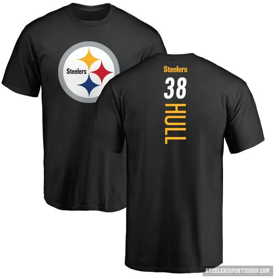 Youth ＃38 Evan Hull Pittsburgh Steelers Black Backer T-Shirt