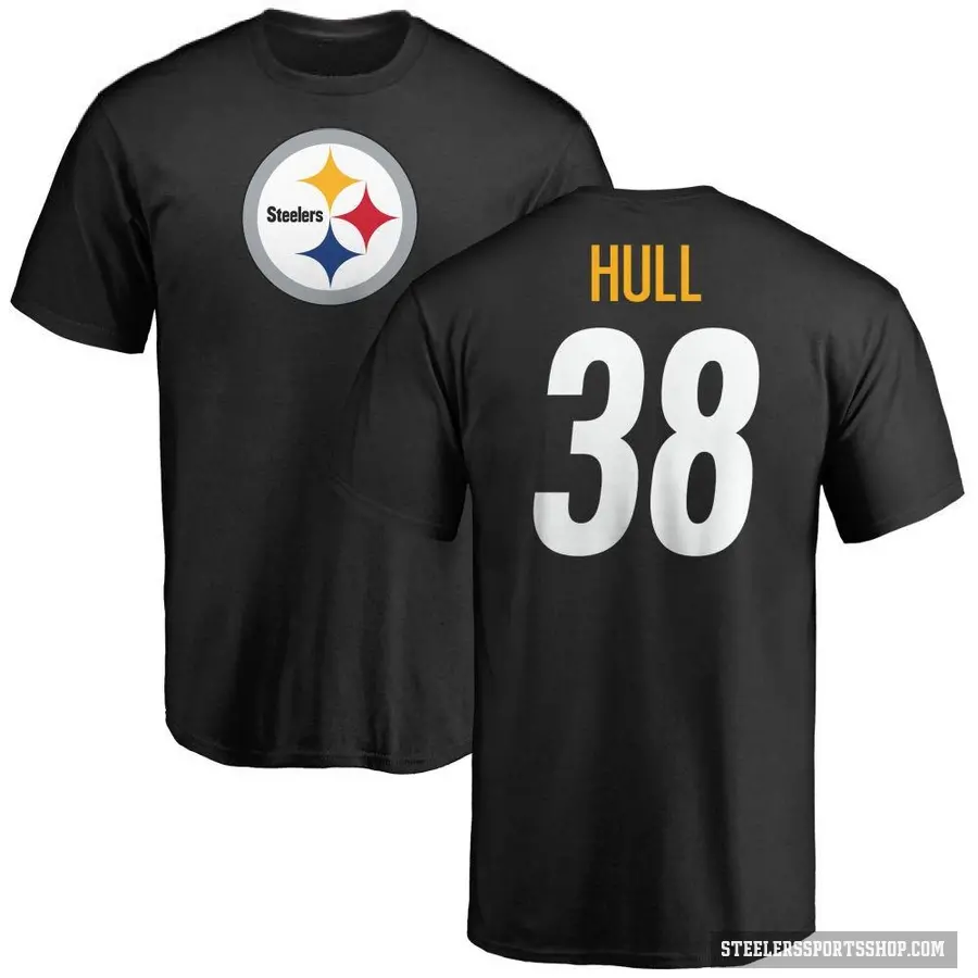 Youth ＃38 Evan Hull Pittsburgh Steelers Black Logo T-Shirt