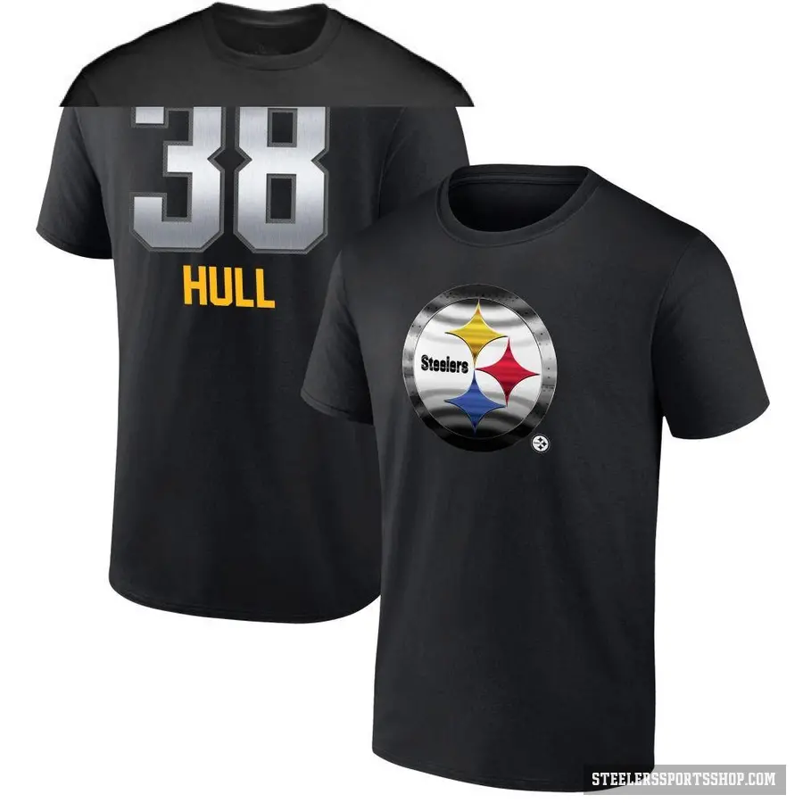 Youth ＃38 Evan Hull Pittsburgh Steelers Black Midnight Mascot T-Shirt