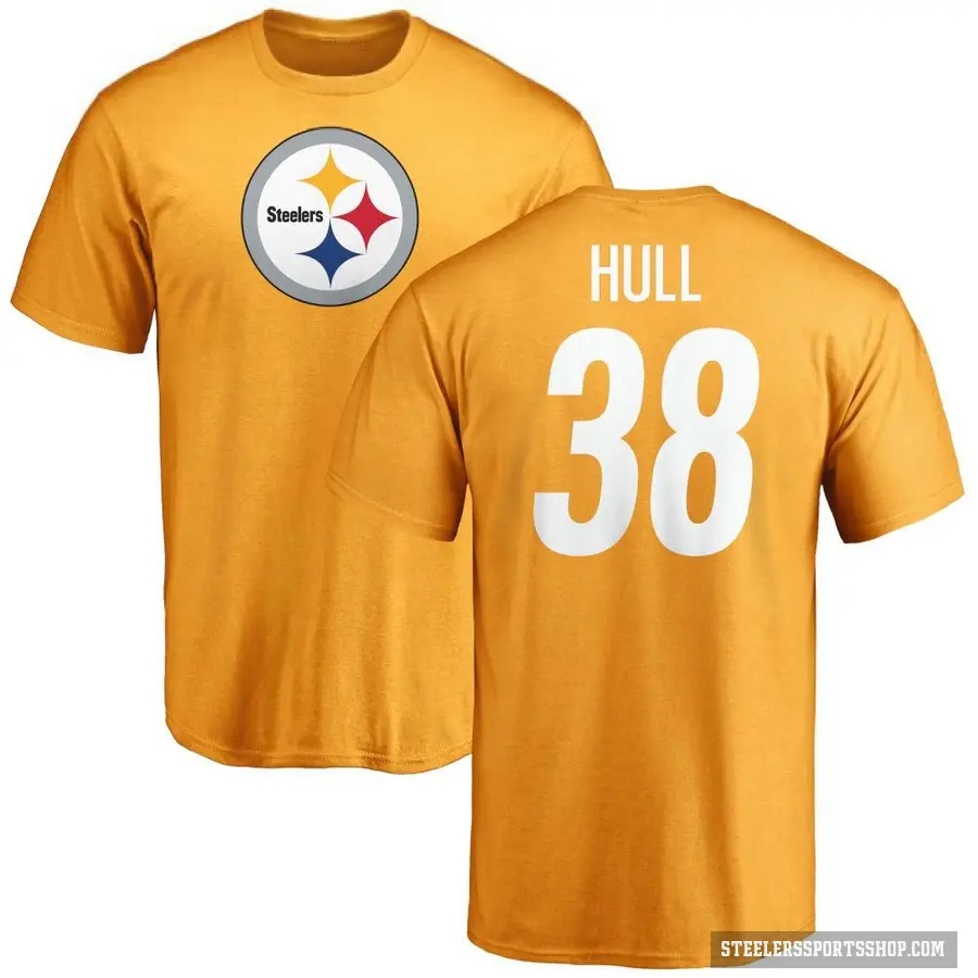 Youth ＃38 Evan Hull Pittsburgh Steelers Gold Logo T-Shirt