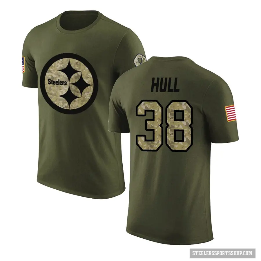 Youth ＃38 Evan Hull Pittsburgh Steelers Olive Salute to Service T-Shirt