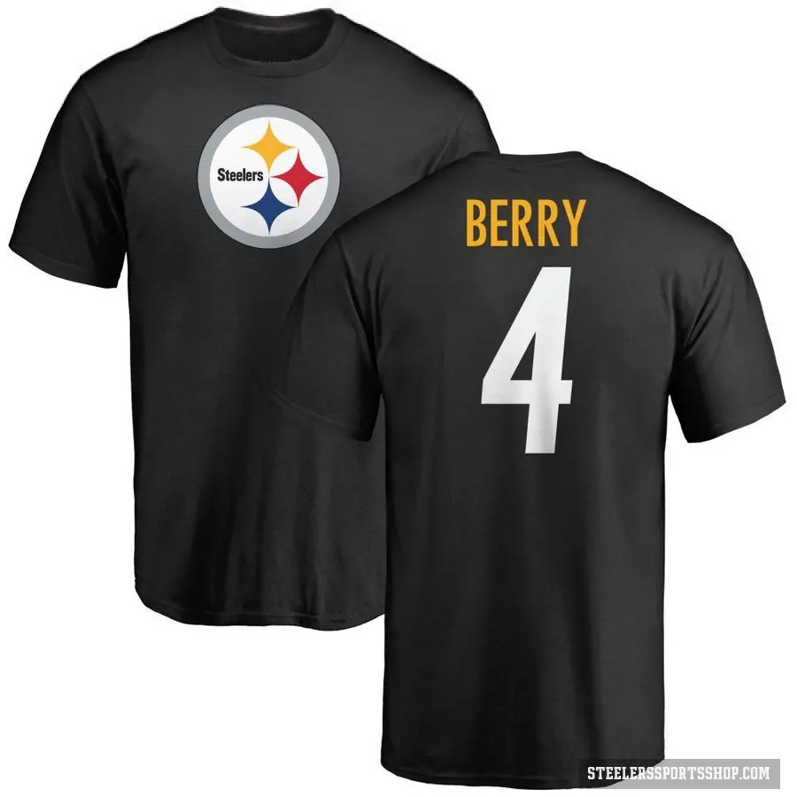 Youth ＃4 Jordan Berry Pittsburgh Steelers Black Logo T-Shirt
