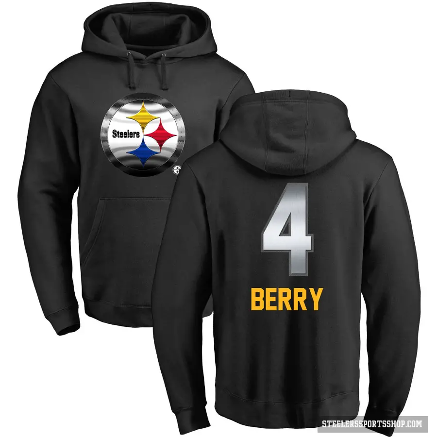 Youth ＃4 Jordan Berry Pittsburgh Steelers Black Midnight Mascot Pullover Hoodie
