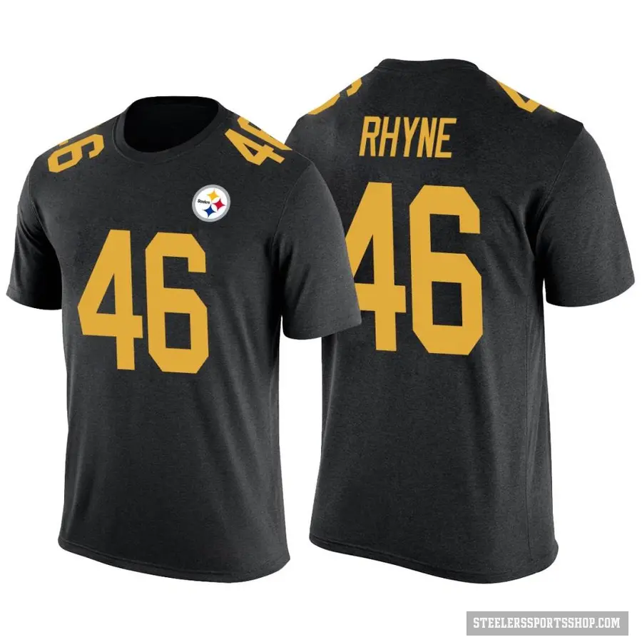 Youth ＃46 Forrest Rhyne Pittsburgh Steelers Black Color Rush T-Shirt