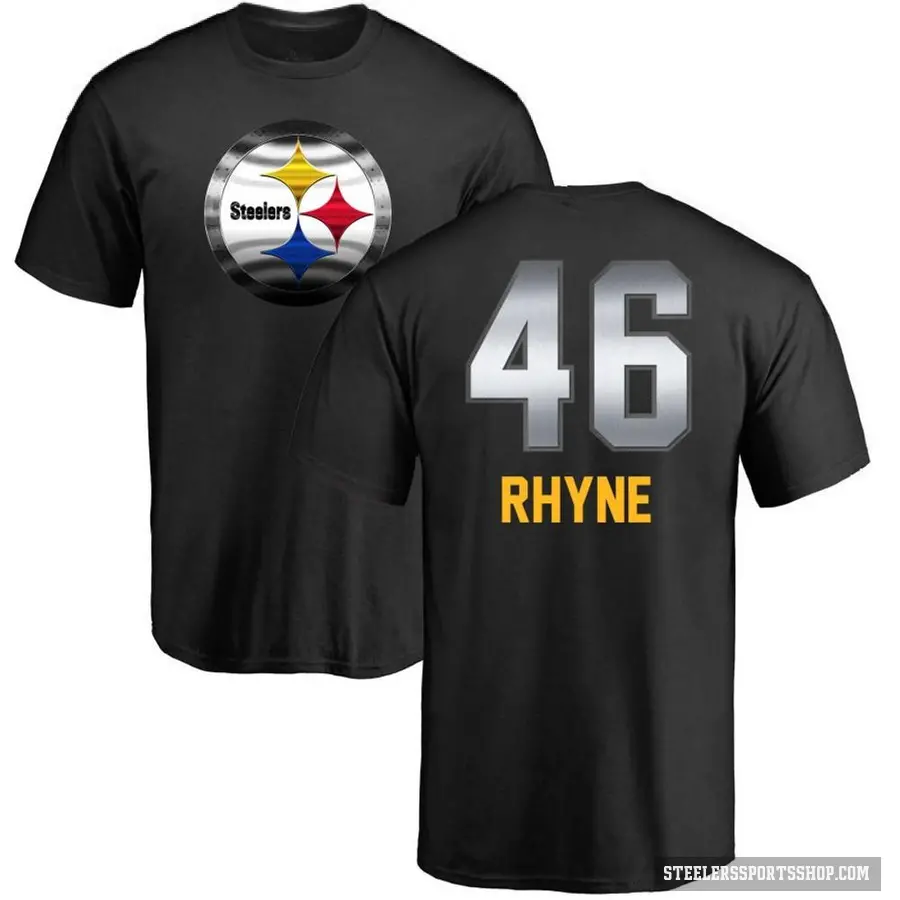 Youth ＃46 Forrest Rhyne Pittsburgh Steelers Black Midnight Mascot T-Shirt