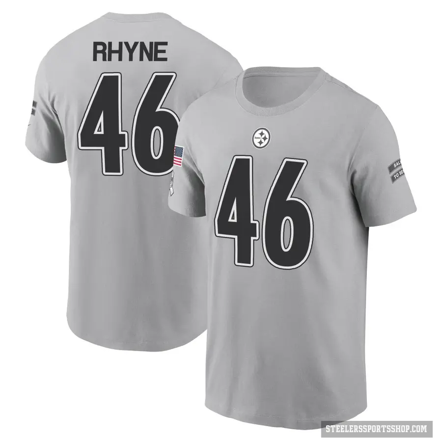 Youth ＃46 Forrest Rhyne Pittsburgh Steelers Gray 2024 Salute to Service T-Shirt