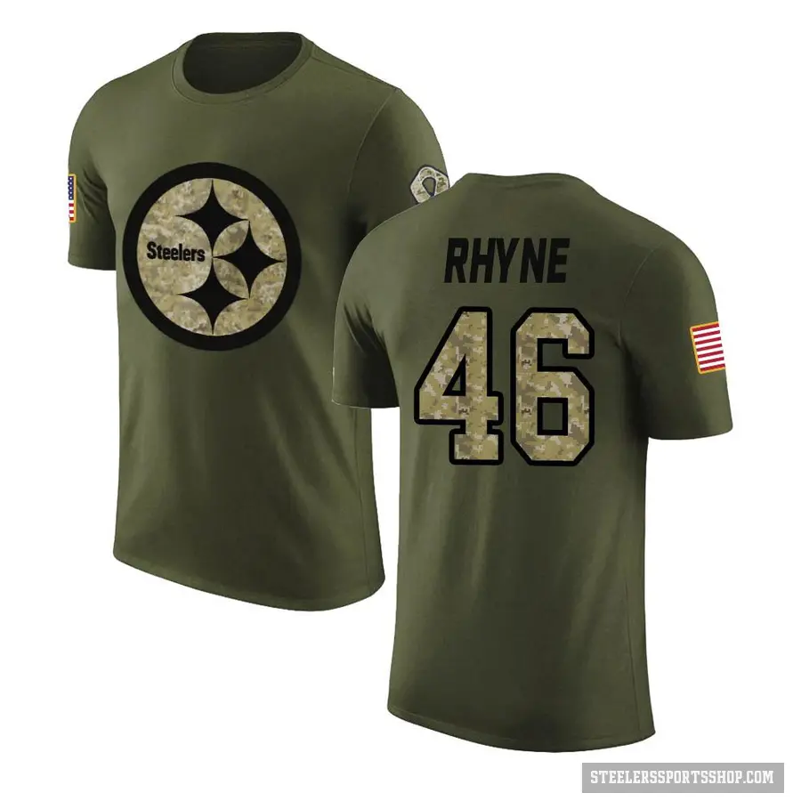 Youth ＃46 Forrest Rhyne Pittsburgh Steelers Olive Salute to Service T-Shirt