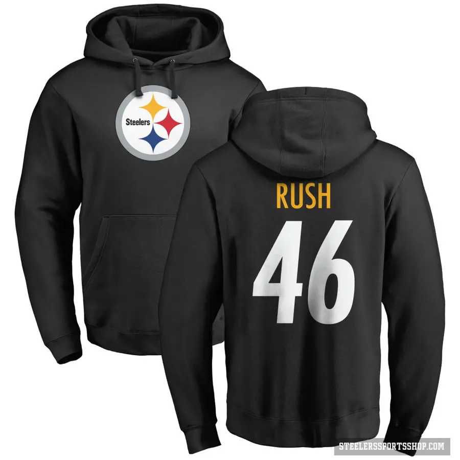 Youth ＃46 Thomas Rush Pittsburgh Steelers Black Pro Line Logo Pullover Hoodie
