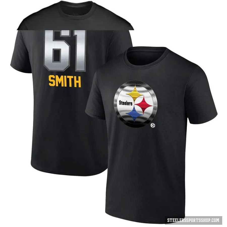 Youth ＃61 Lecitus Smith Pittsburgh Steelers Black Midnight Mascot T-Shirt
