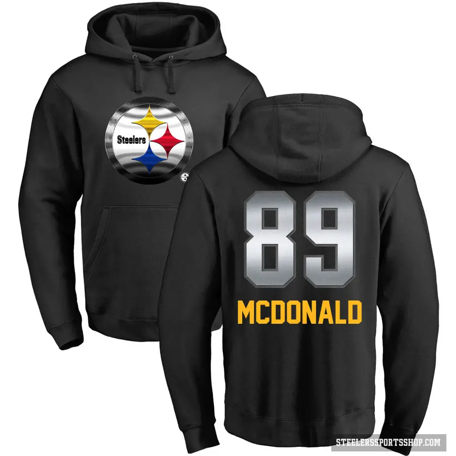 Youth ＃89 Vance McDonald Pittsburgh Steelers Black Midnight Mascot Pullover Hoodie