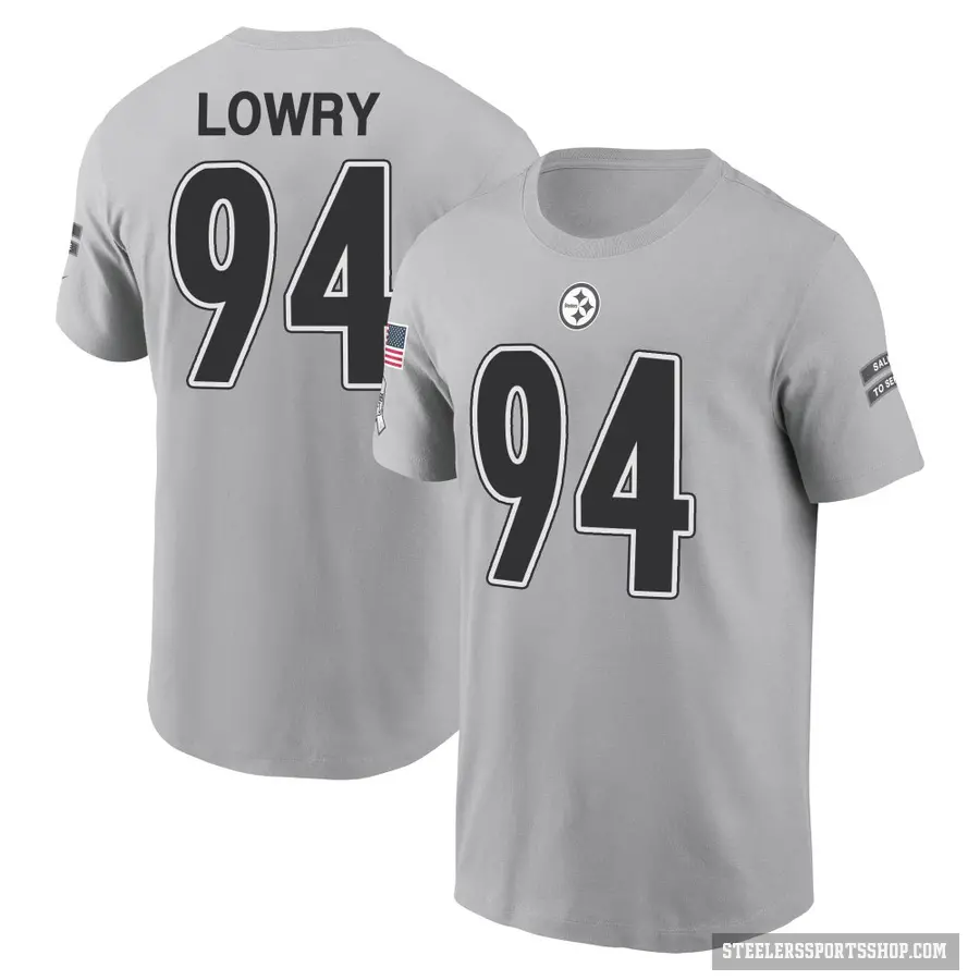 Youth ＃94 Dean Lowry Pittsburgh Steelers Gray 2024 Salute to Service T-Shirt