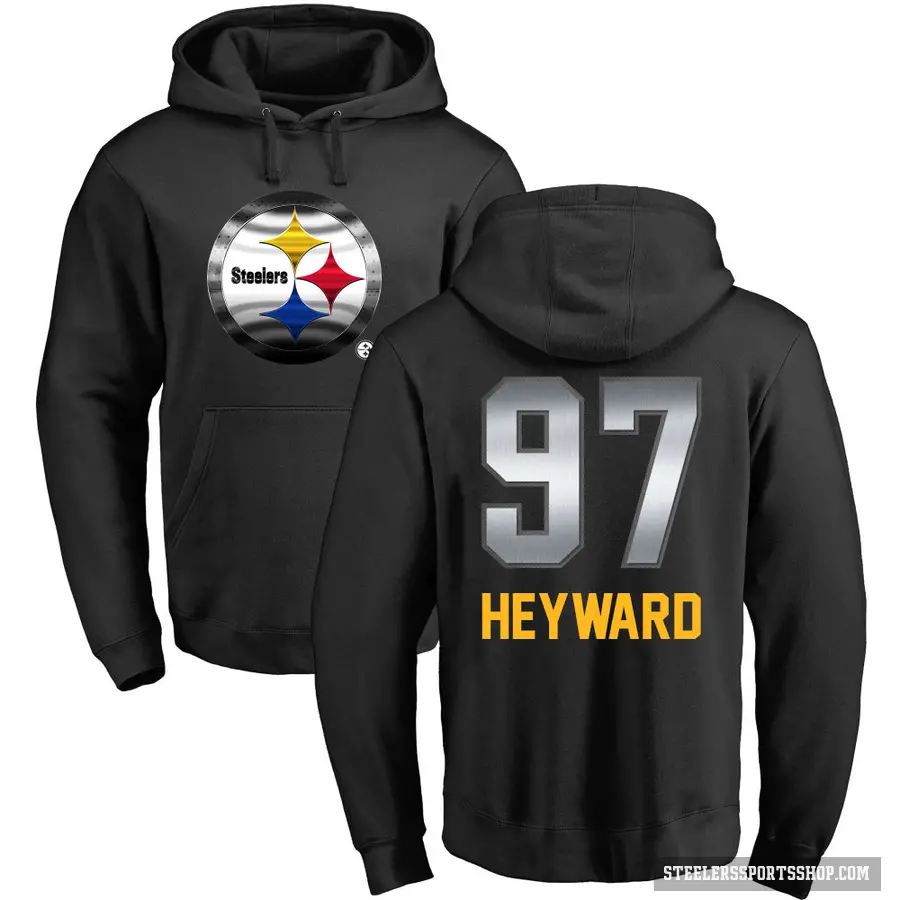 Youth ＃97 Cameron Heyward Pittsburgh Steelers Black Midnight Mascot Pullover Hoodie